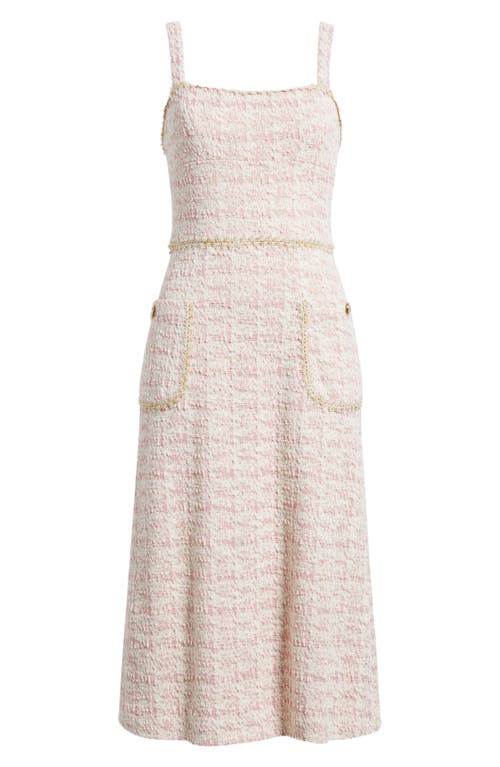 Black Halo Amaranta Midi Dress In Ballet Boucle In Neutral