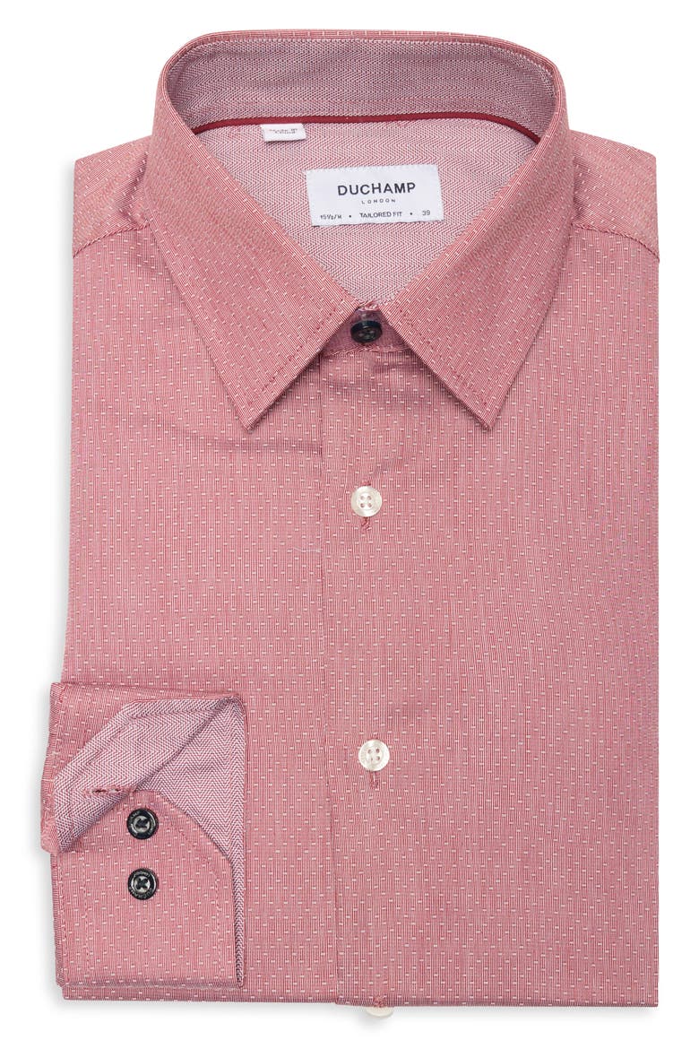 Tailored Fit Stretch Dress Shirt, Alternate, color, RED