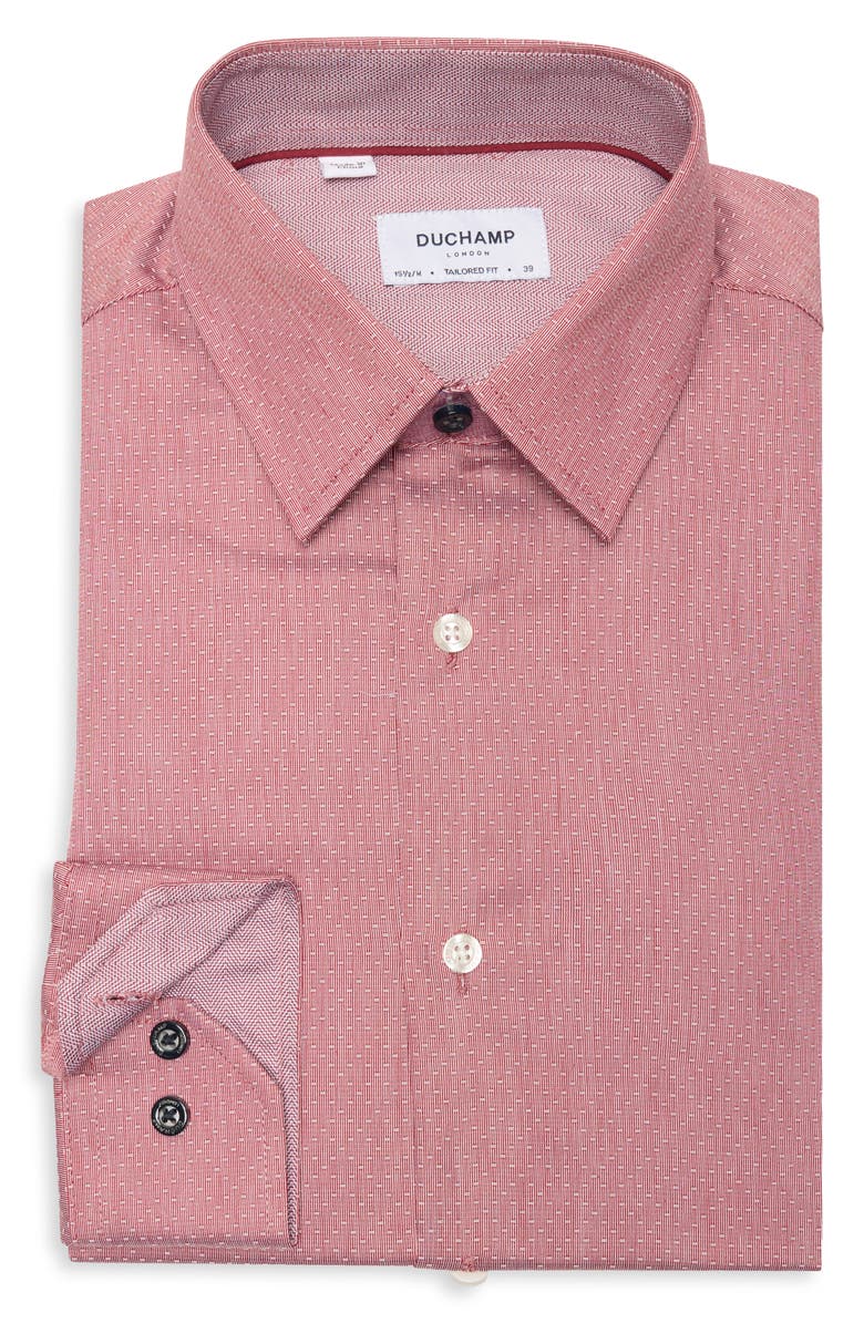 Duchamp Tailored Fit Stretch Dress Shirt, Alternate, color, Red