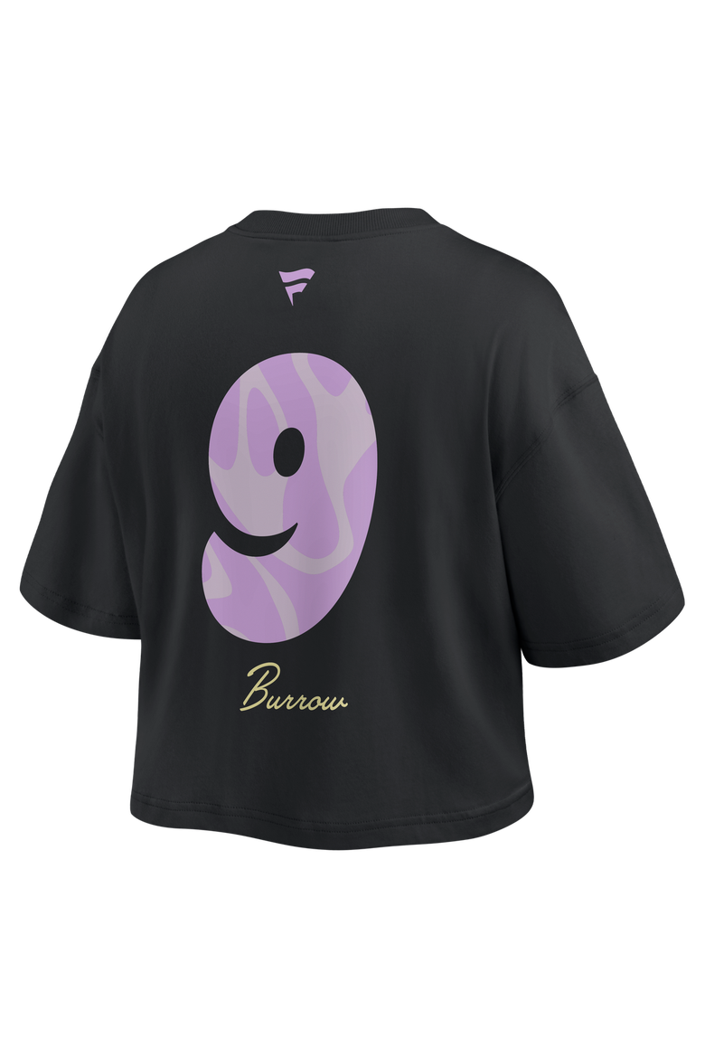 Women's Fanatics Joe Burrow Black Cincinnati Bengals Fashion Cropped T-Shirt, Alternate, color, Black