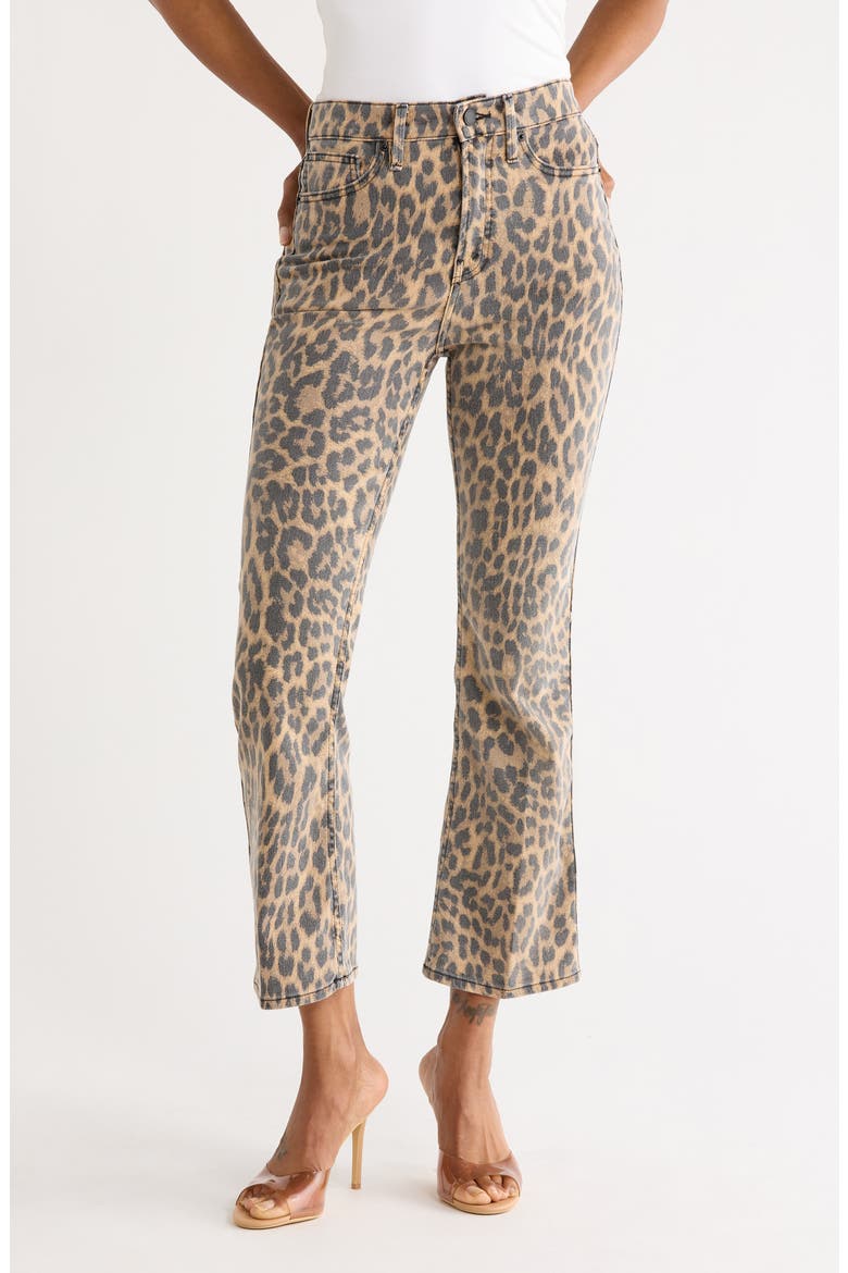 Good Kick Flare Leopard Print Jeans, Main, color, LEOPARD