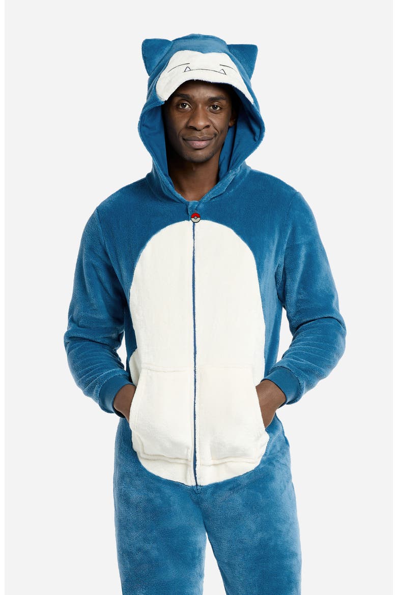 Snorlax Pokémon™ Long Sleeve Hooded Fleece Jumpsuit, Alternate, color, BLUE