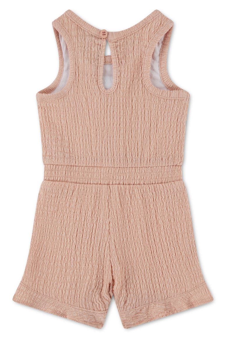 Logo Detail Textured Romper, Alternate, color, ARCTIC ORANGE