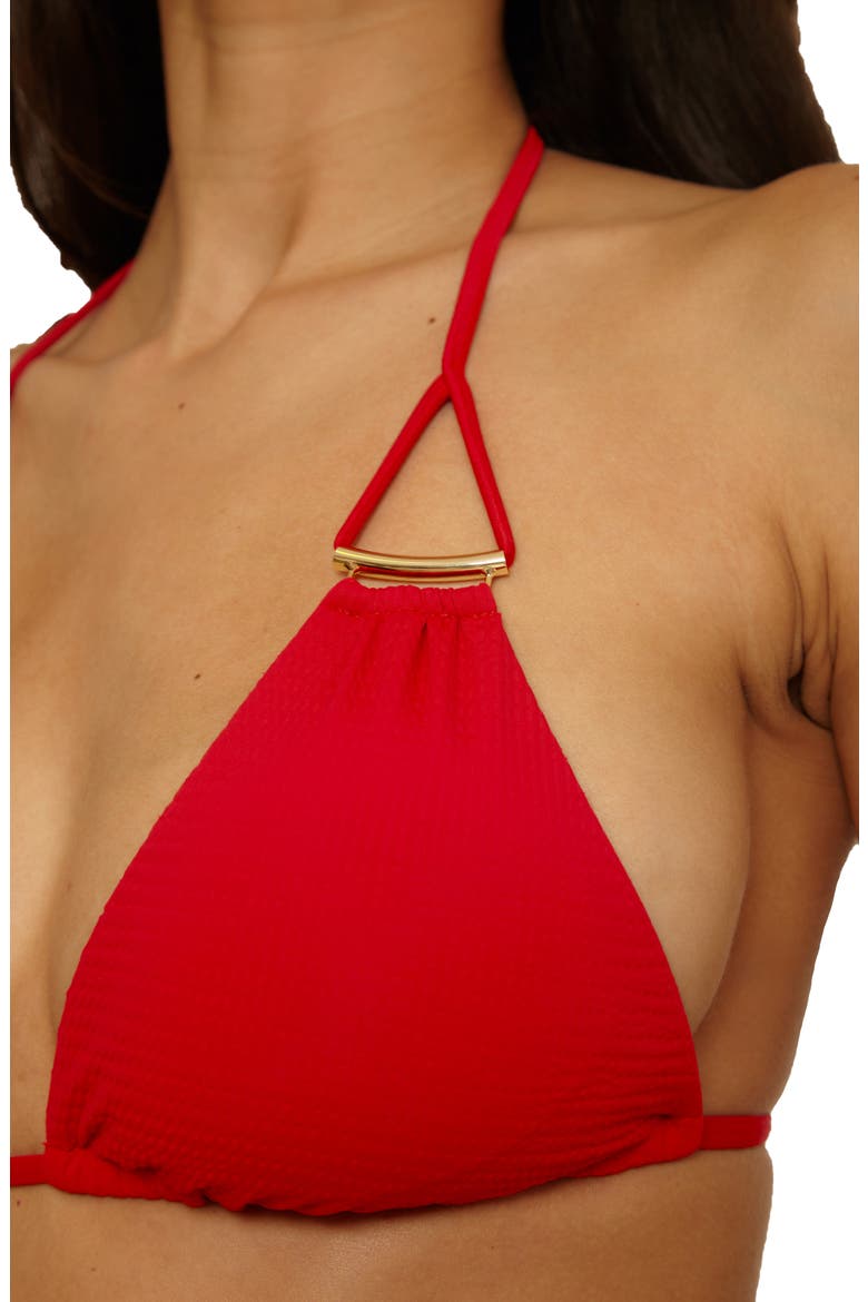 Riviera Triangle Bikini Top, Alternate, color, APPLE