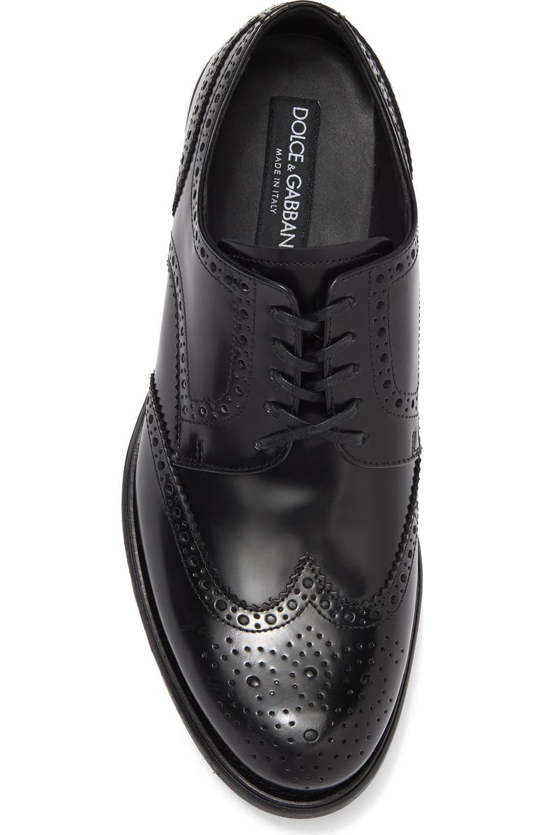 Dolce&Gabbana Leather Brogue Wingtip Derby, Alternate, color,
