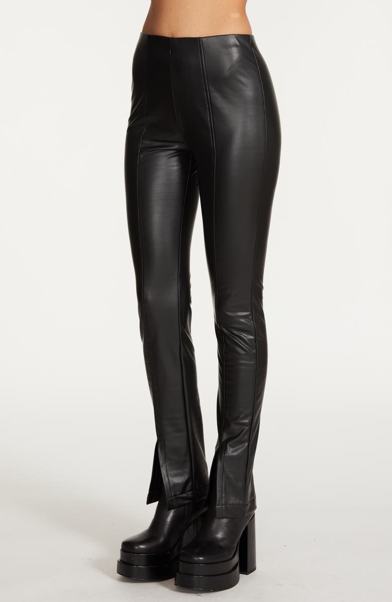 Steve Madden Anastasia Split Hem Faux Leather Leggings, Alternate, color,