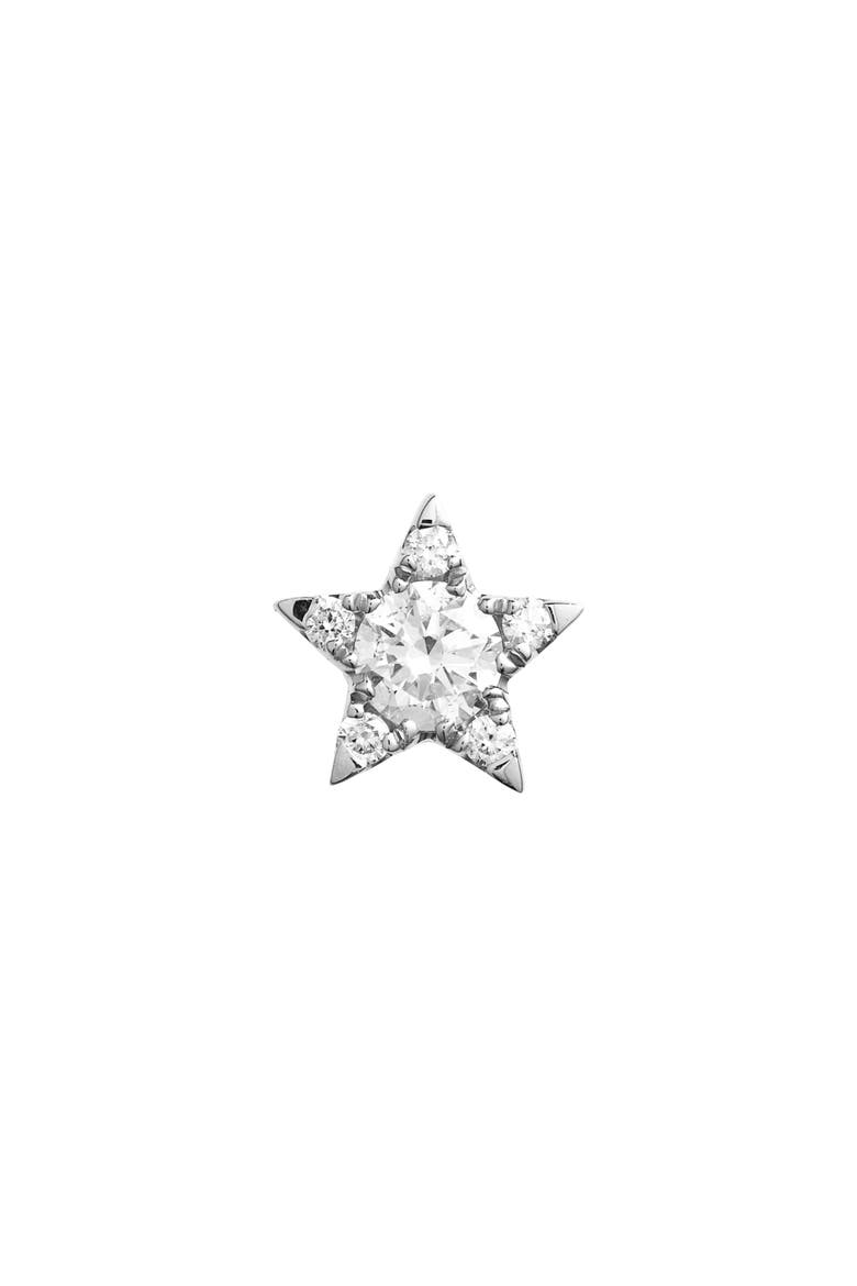 Diamond Star Threaded Stud Earring, Alternate, color, 18K WHITE GOLD/ DIAMOND