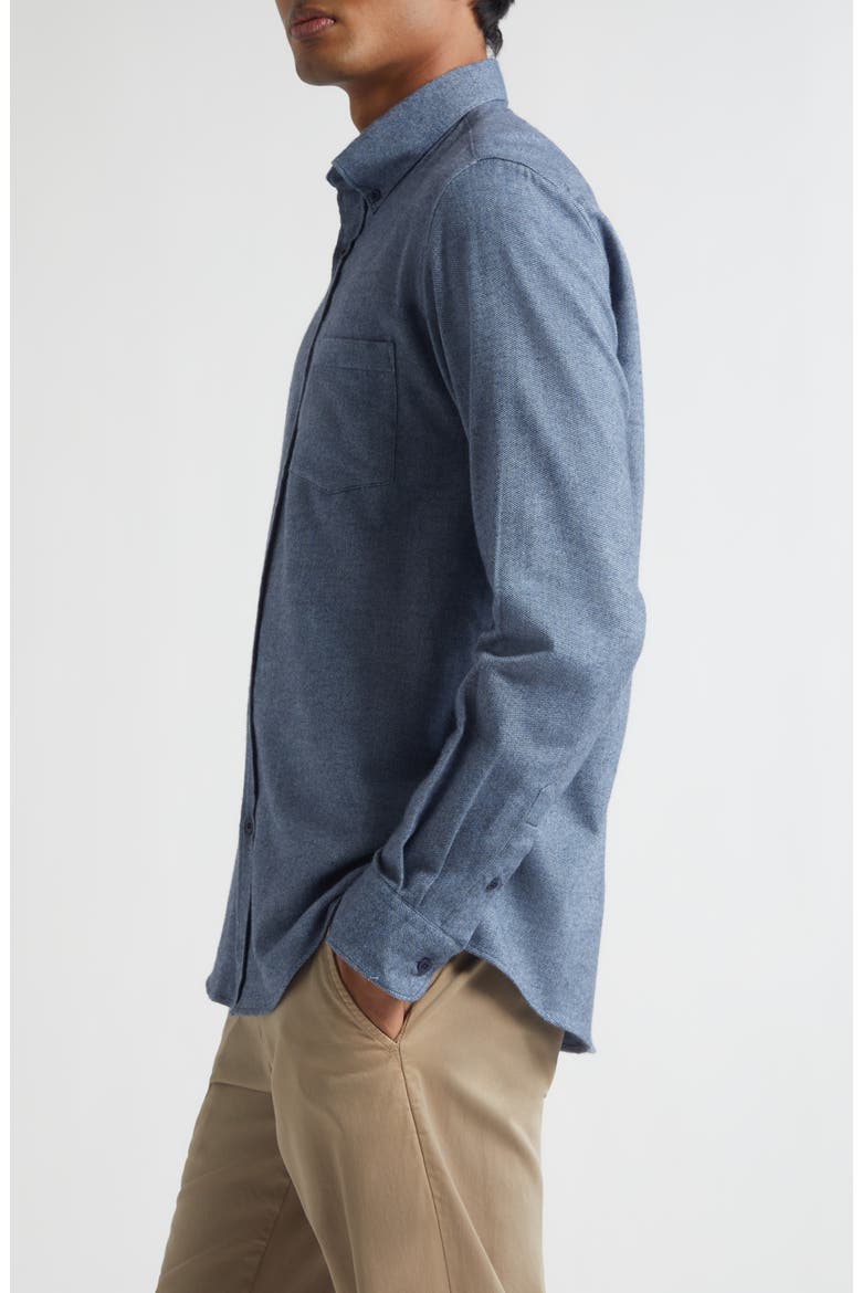 Brushed Cotton Flannel Button-Down Shirt, Alternate, color, LIGHT BLUE MEL26