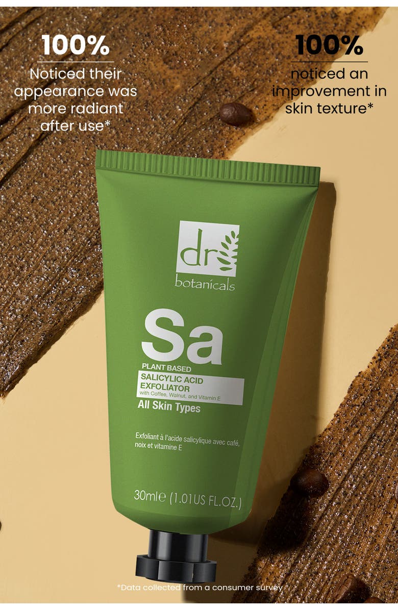 DR BOTANICALS Salicylic Acid Exfoliator with Coffee, Walnut & Vitamin E 30ml, Alternate, color, 