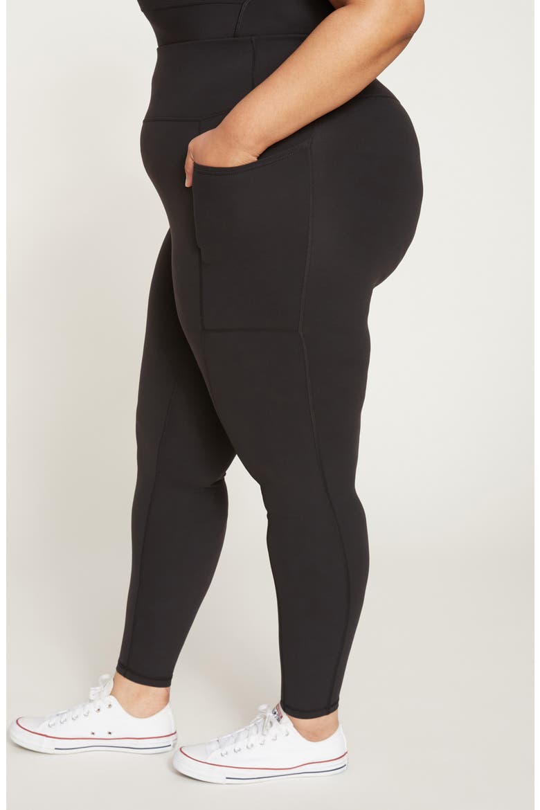 Next to Naked Pocket Ankle Leggings, Alternate, color, BLACK