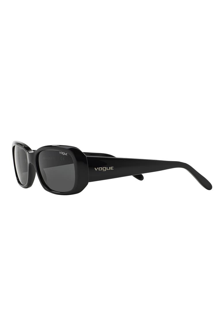 55mm Rectangular Sunglasses, Alternate, color, BLACK