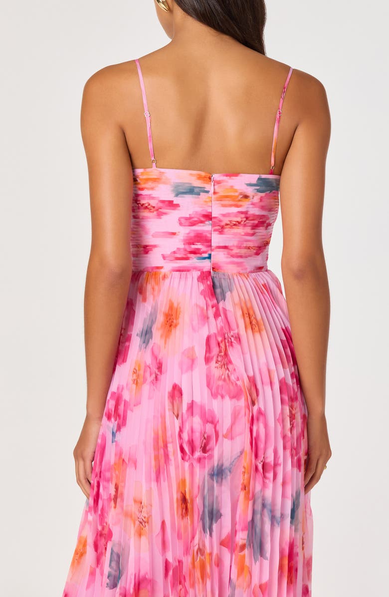ASTR the Label Bayley Floral Print Pleat Party Dress, Alternate, color, Pink Multi Floral