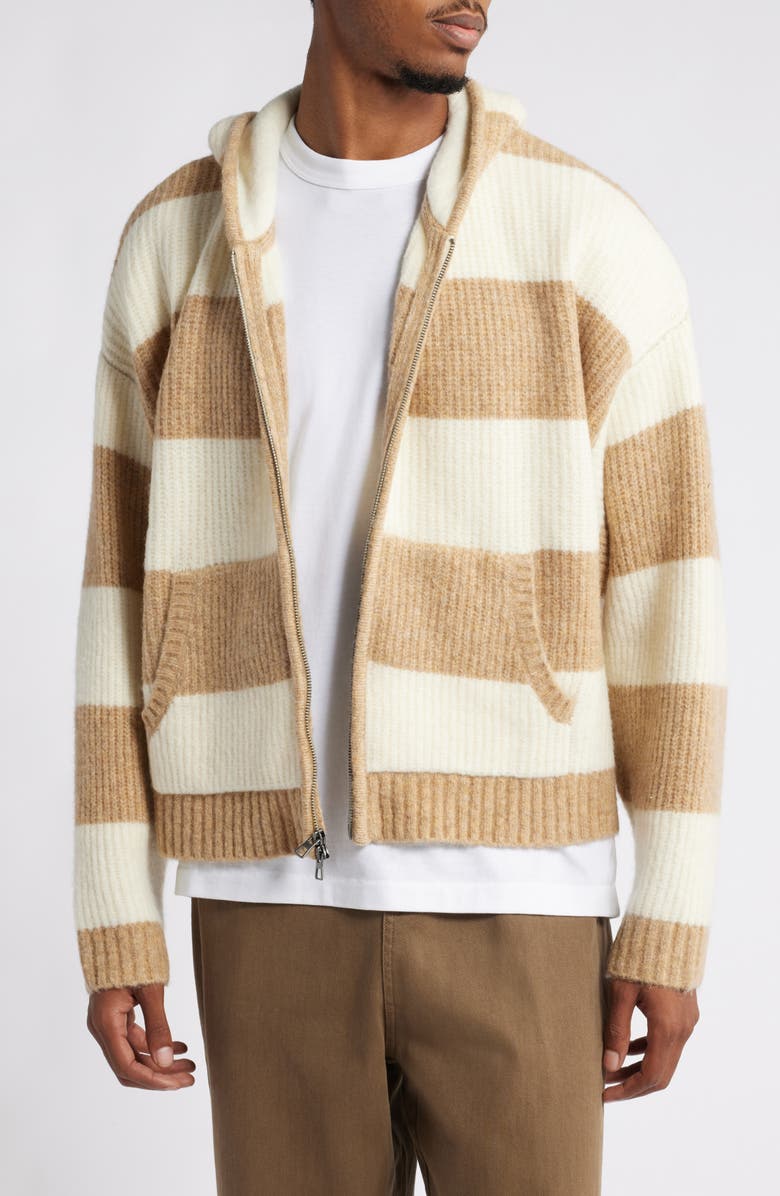 Stripe Zip Sweater Hoodie