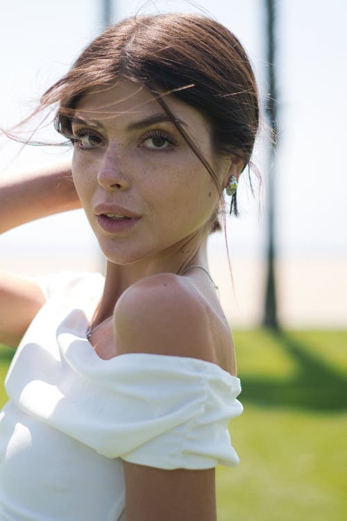 Classicharms Lexi Crystal Seashell Stud Earrings In Metallic