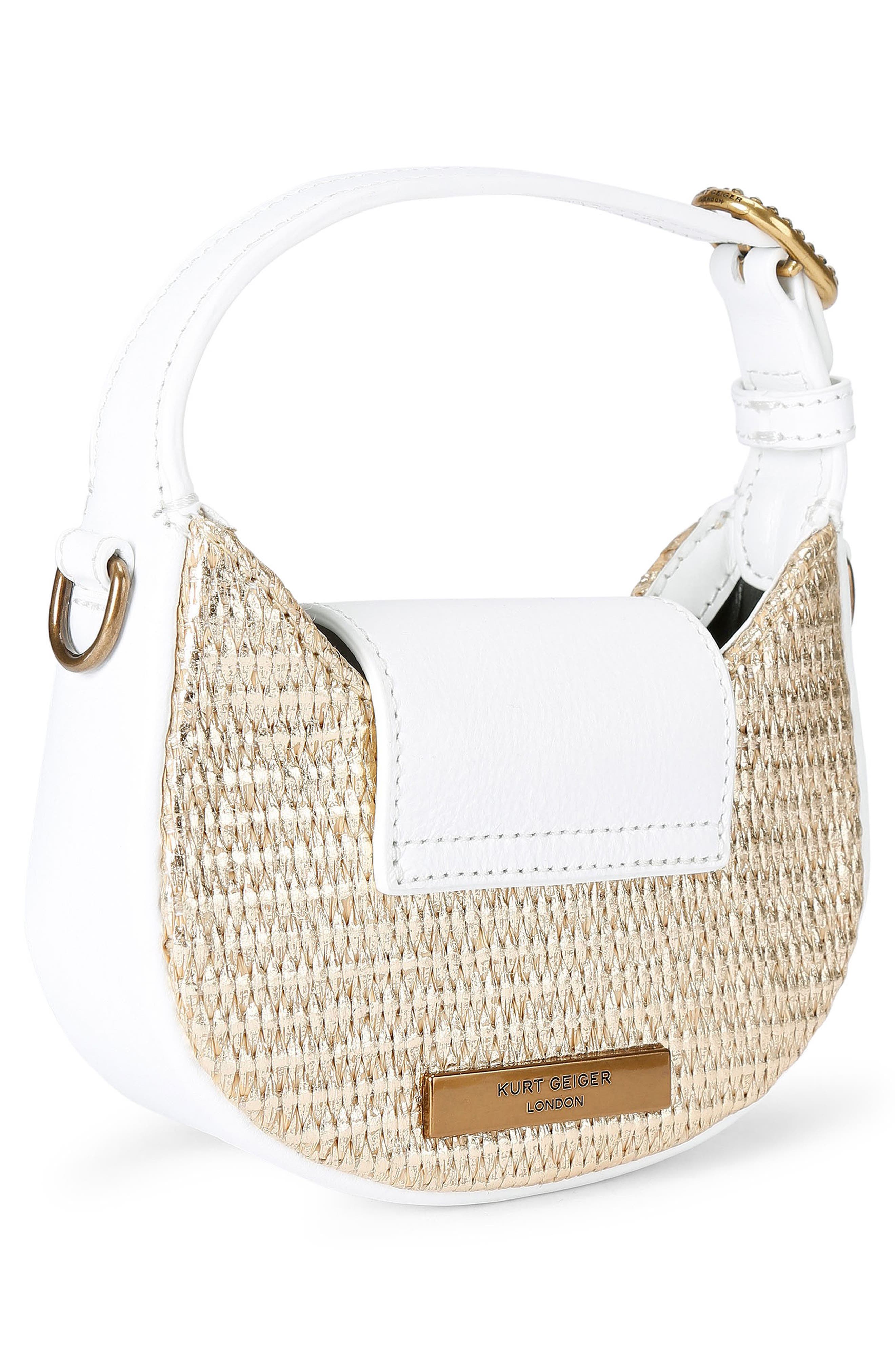 Kurt Geiger London Micro Chelsea Hobo Bag, Alternate, color, Gold/ White