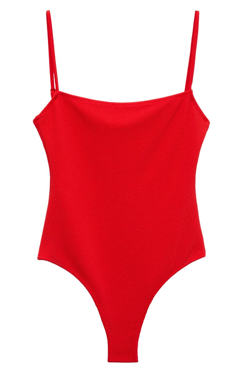 MANGO Textured One-Piece Swimsuit, Main, color, 