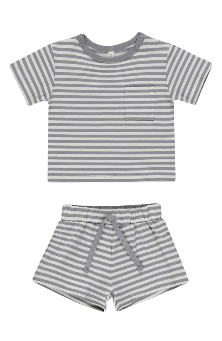 QUINCY MAE Stripe T-Shirt & Shorts Set, Main, color, 