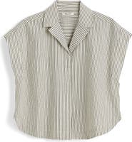 Madewell Notch Collar Stripe Cotton Seersucker Popover Shirt