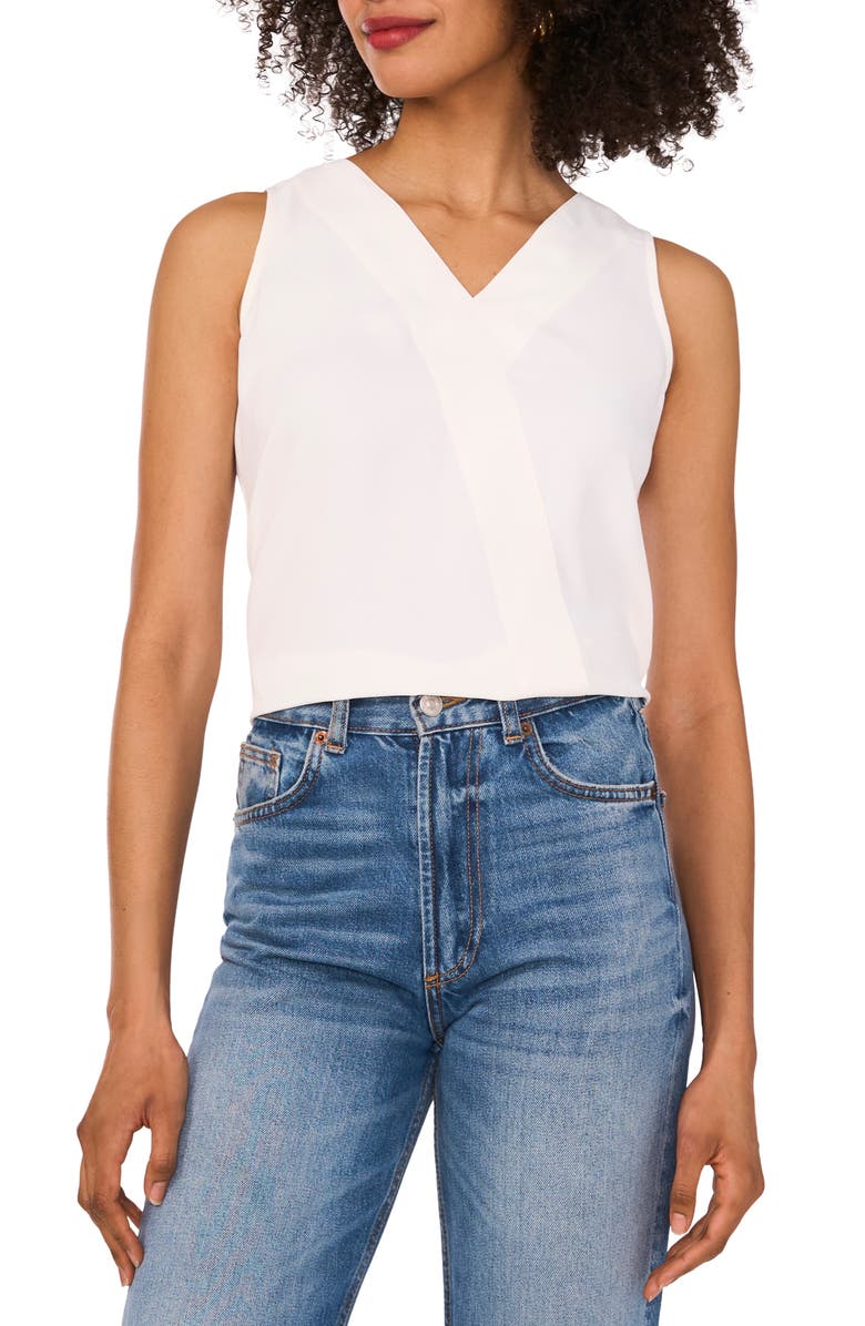 Vince Camuto Crossover Sleeveless Top, Main, color, New Ivory