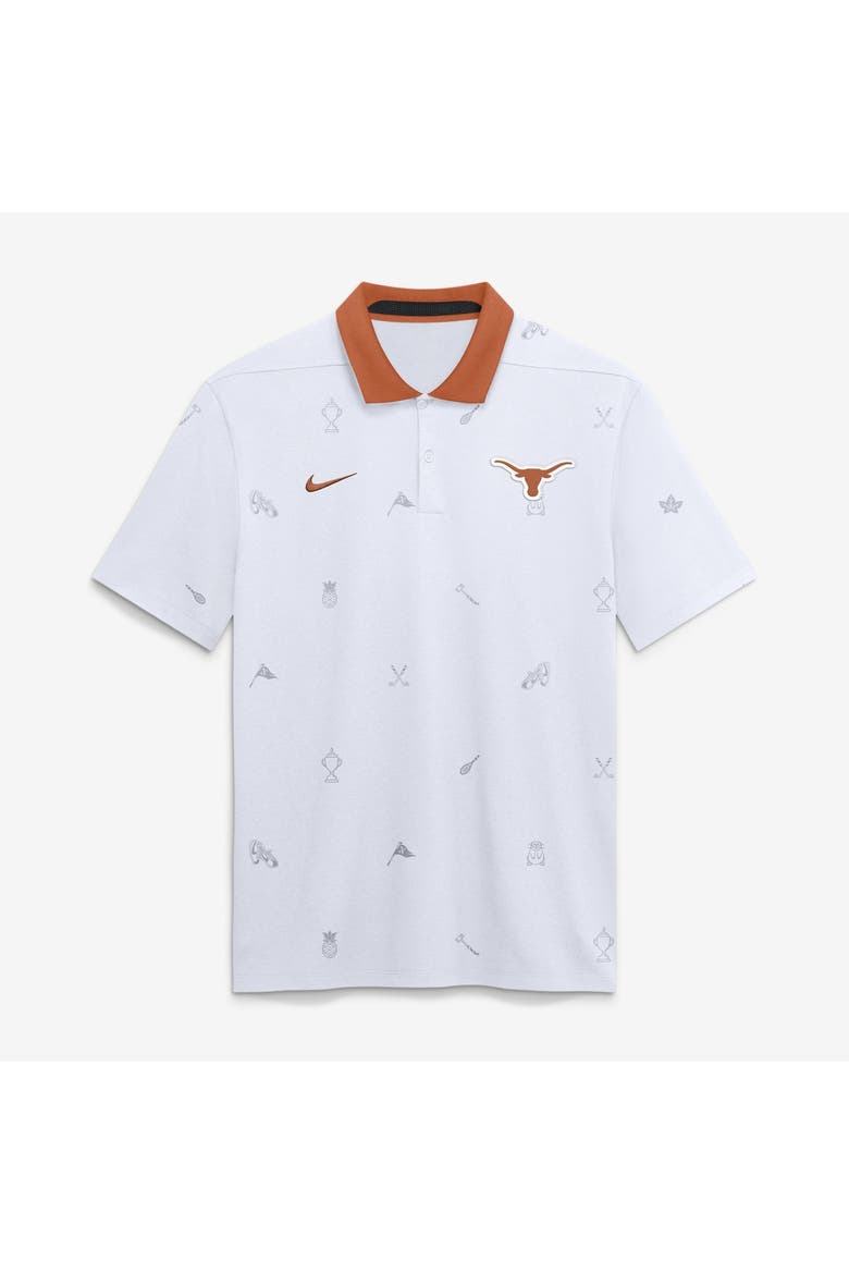 Men's Nike White Texas Longhorns Vapor Pattern Dri-FIT Polo, Main, color, White