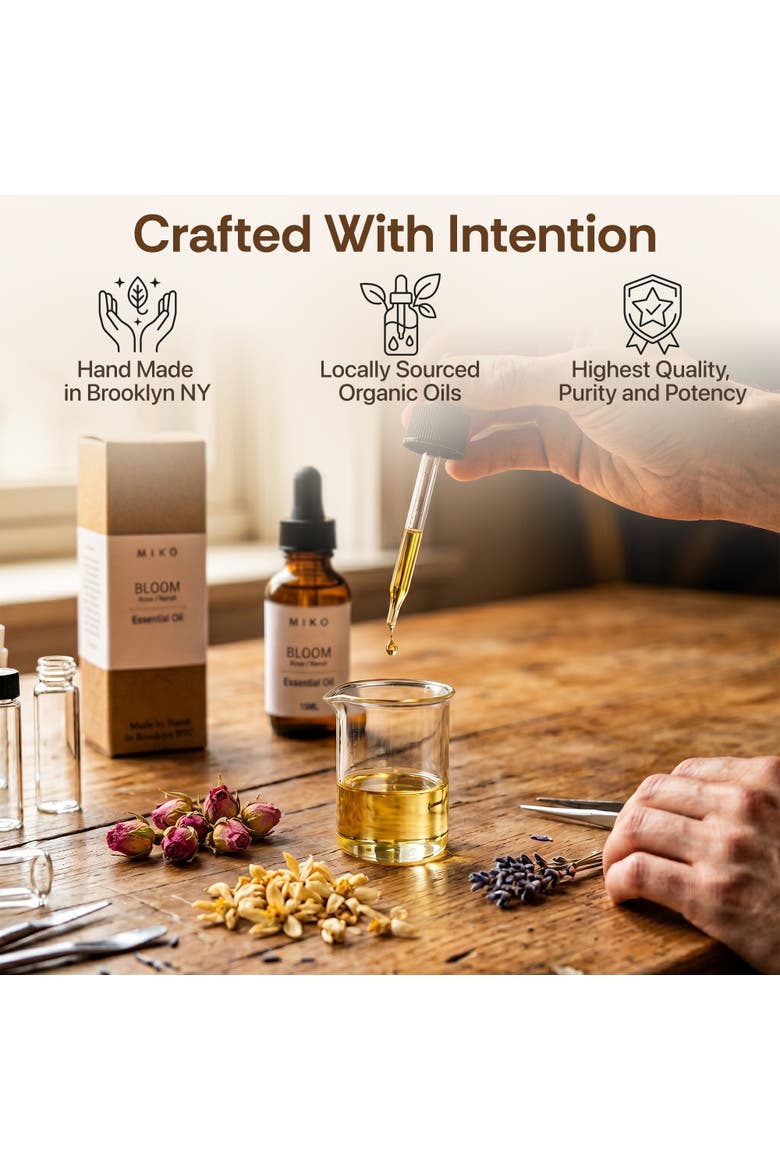 Bloom Essential Oil with Rose & Neroli 100% Organic 15ml, Alternate, color, Clear