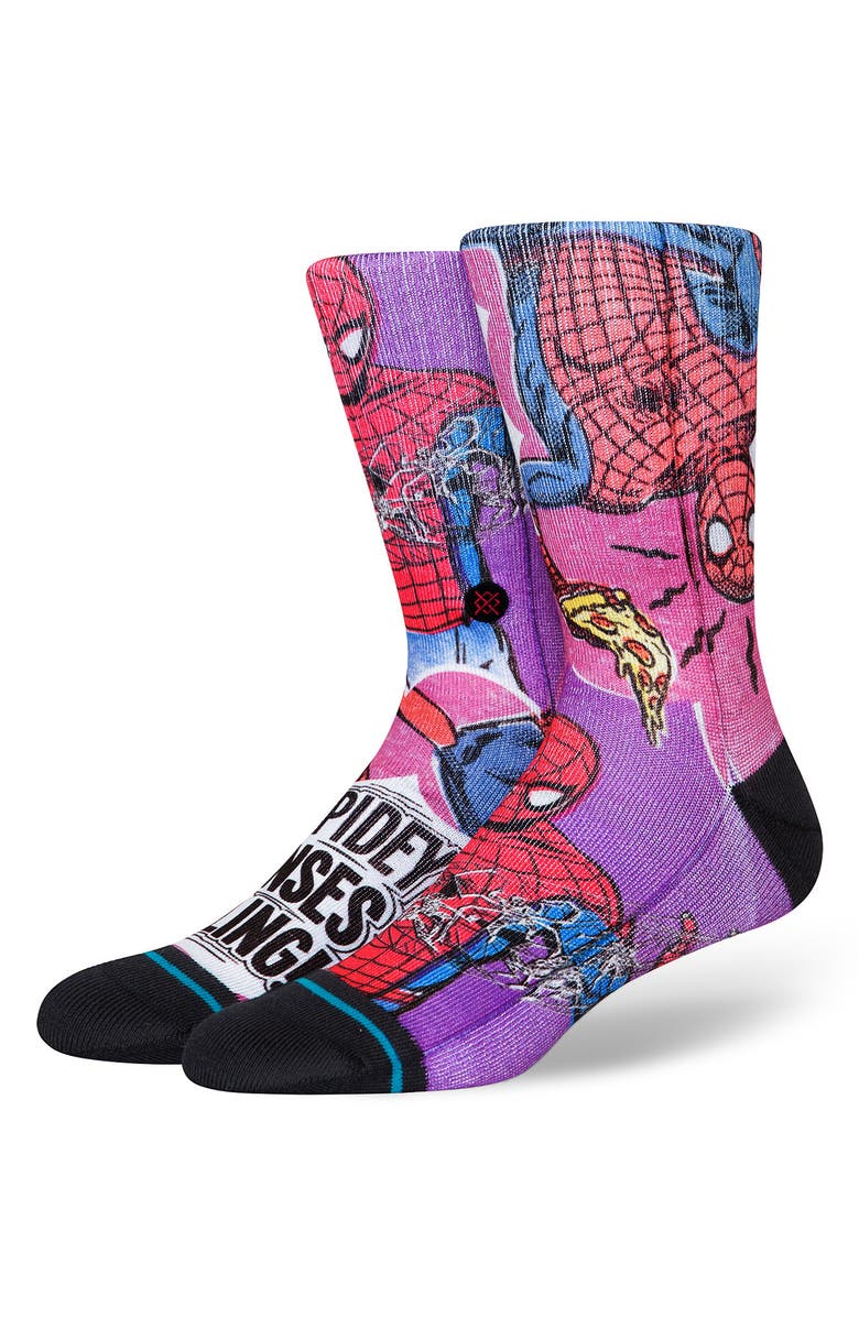 Stance Spidey Senses Crew Socks, Main, color, 