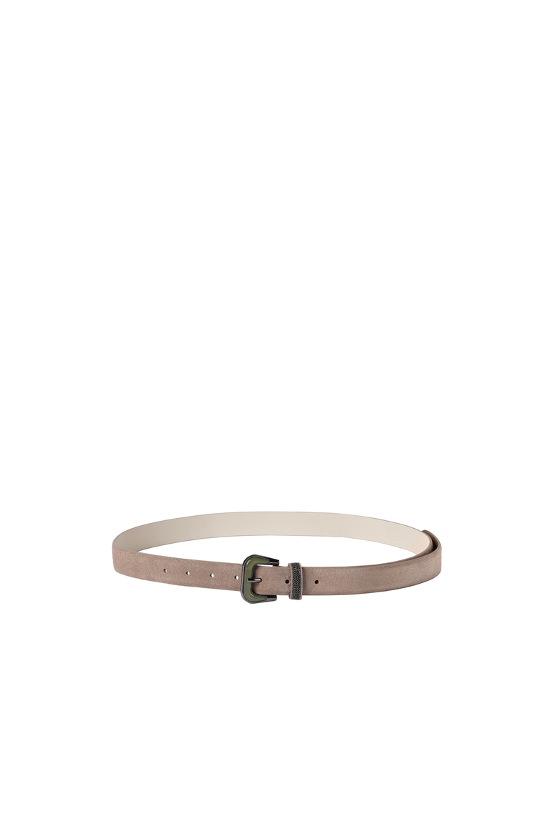 Suede belt with shiny loop, Alternate, color, Light Brown