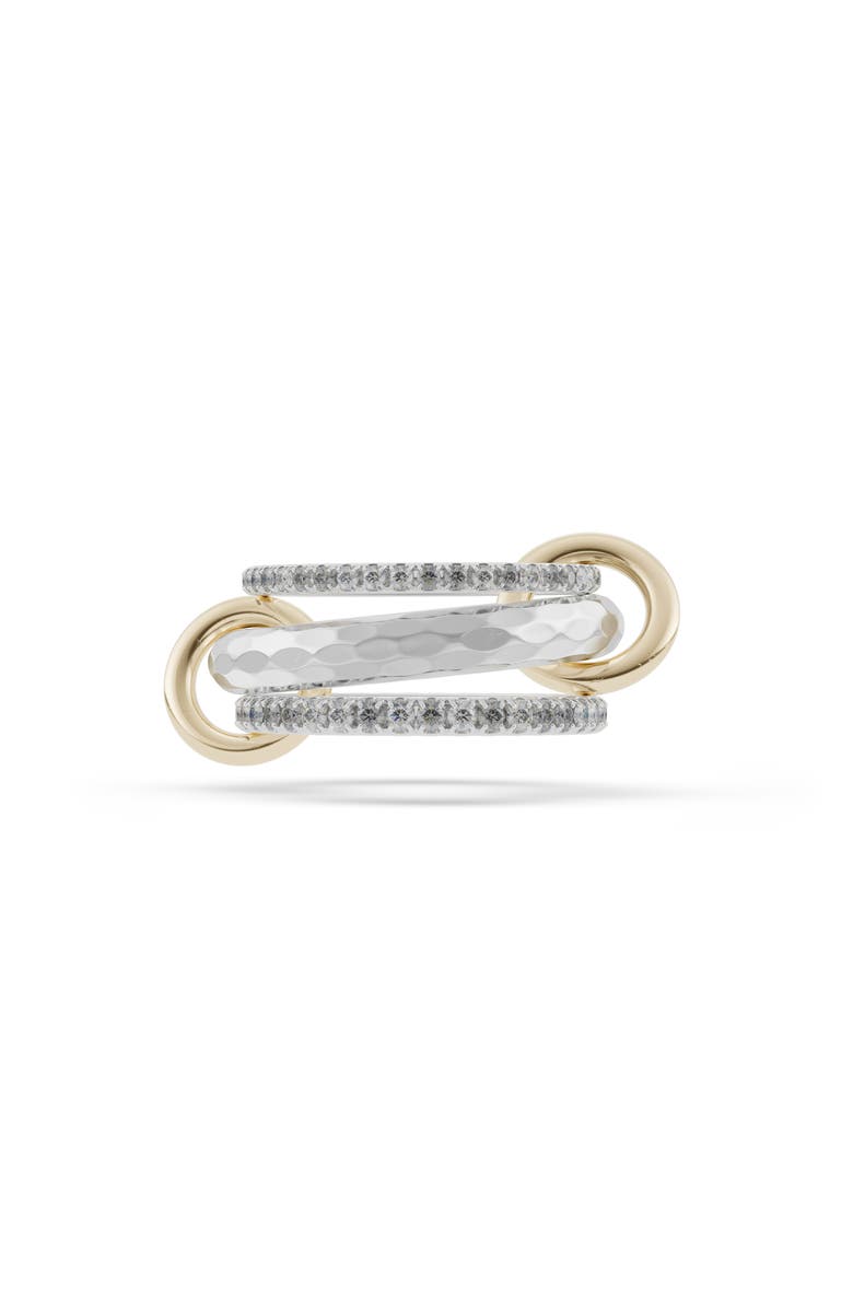 Spinelli Kilcollin Theo SG Gris Vulcan Linked Rings, Main, color, Silver Gold