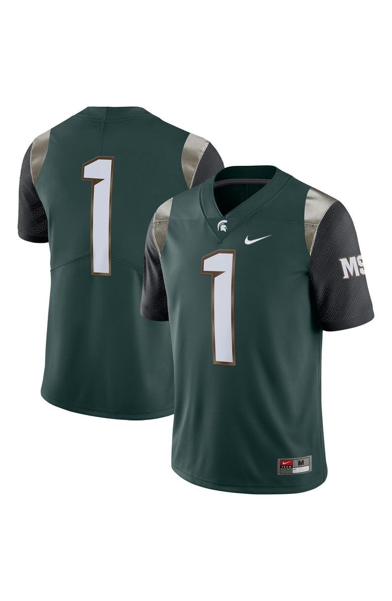 Nike Men's Nike #1 Green Michigan State Spartans Alternate Limited Jersey, Main, color, 