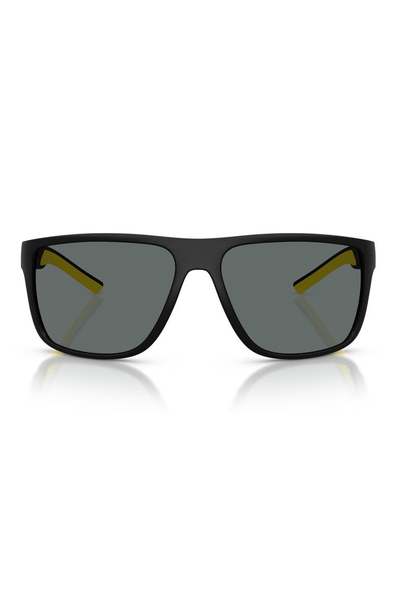 63mm Polarized Pillow Sunglasses, Main, color, MATTE BLACK