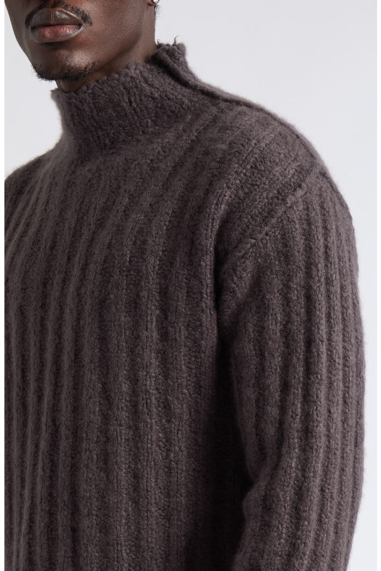 Cashmere & Silk Rib Funnel Neck Sweater, Alternate, color, DARK DUST