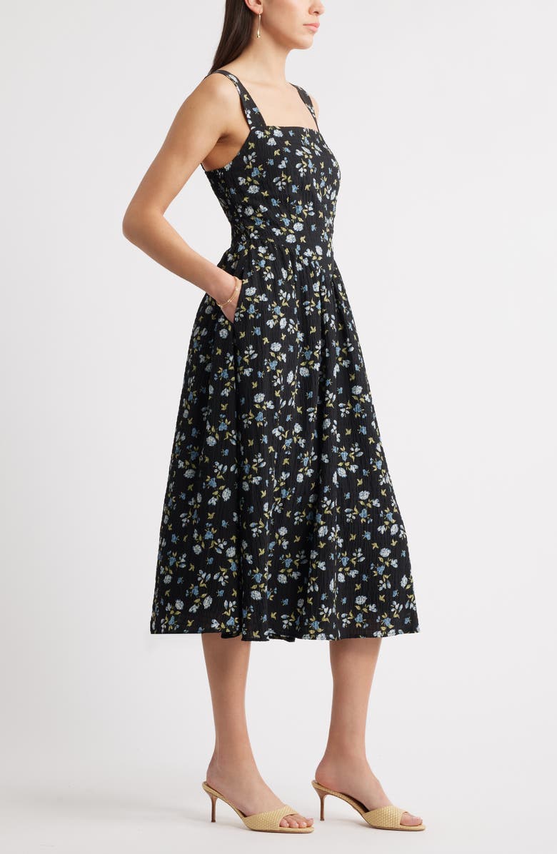 Chelsea28 Floral Sleeveless Fit & Flare Sundress, Alternate, color, Light Blue Floral Multi