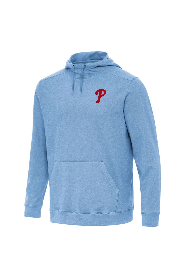 Men's Antigua  Heather Powder Blue Philadelphia Phillies Cloud Pullover Hoodie, Alternate, color, Heather Powder Blue