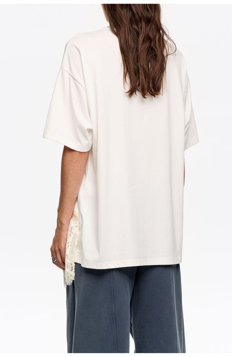 Bimba y Lola Layer Lace T-Shirt Top, Alternate, color, Ivory
