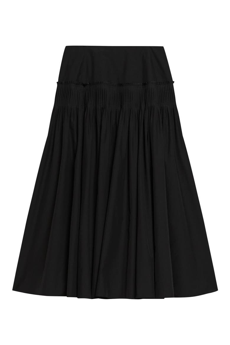 Accordion Yoke Skirt, Alternate, color, BLACK