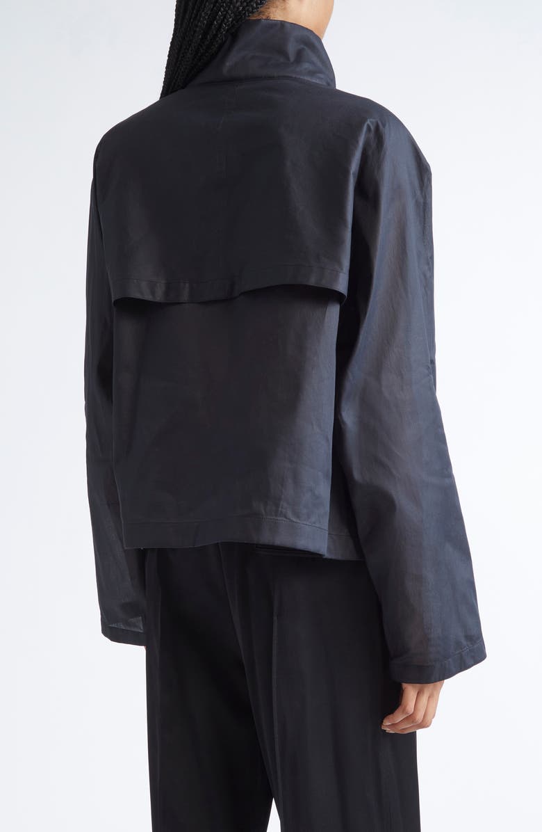 Jil Sander Cotton Organdy Blouson Jacket, Alternate, color, Black