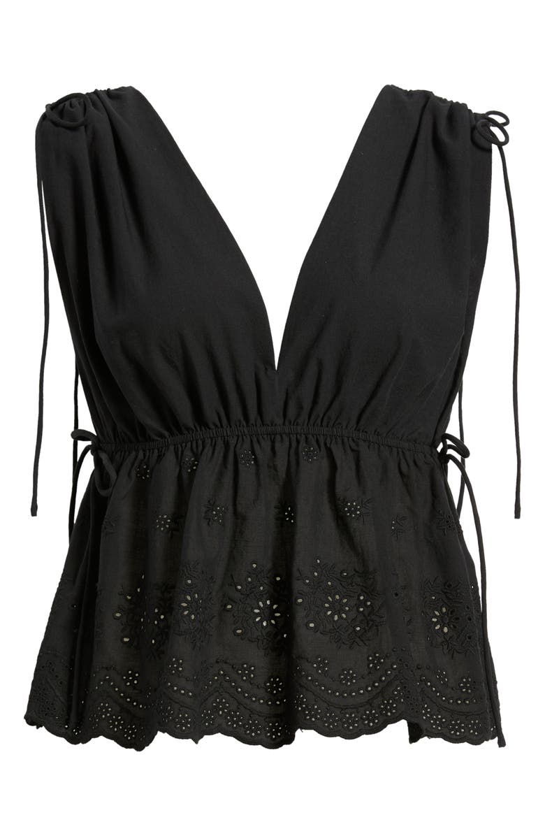 WAYF x Hannah Lovey Porter Goldie Cotton Eyelet Top, Main, color, 