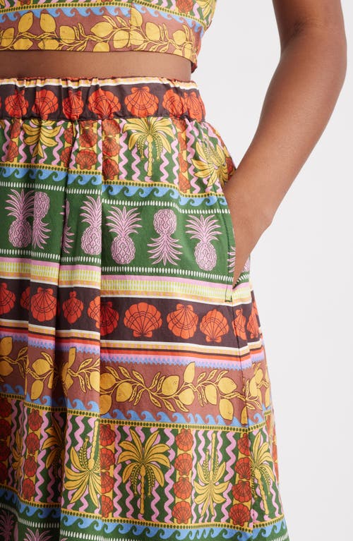 Vero Moda Truly Tropical Cotton Maxi Skirt In Multi