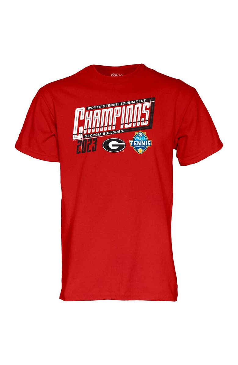 BLUE 84 Red Georgia Bulldogs 2023 SEC Women's Tennis Champions T-Shirt, Alternate, color, 