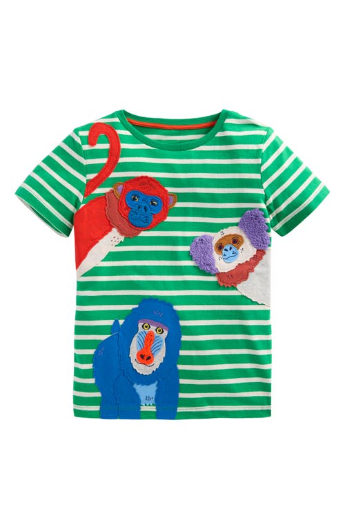 Mini Boden Kids' Stripe Appliqué Cotton Graphic T-shirt