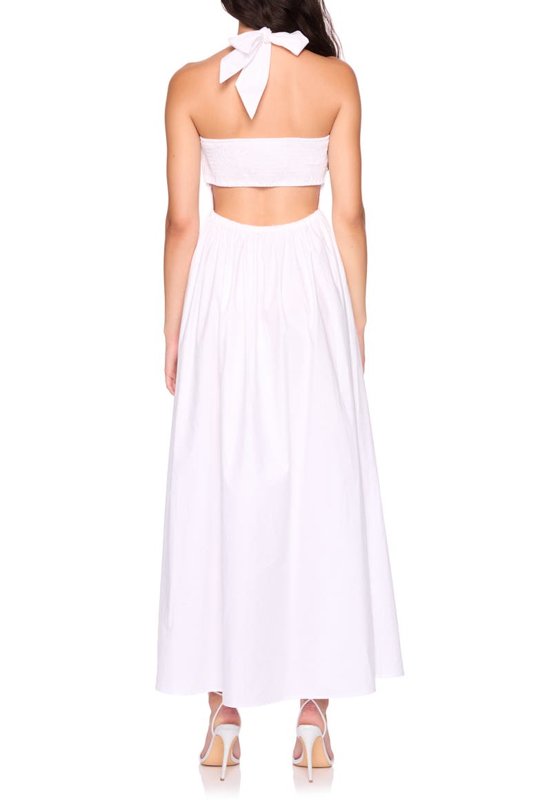 Halter Neck Cotton Poplin Dress, Alternate, color, SUGAR