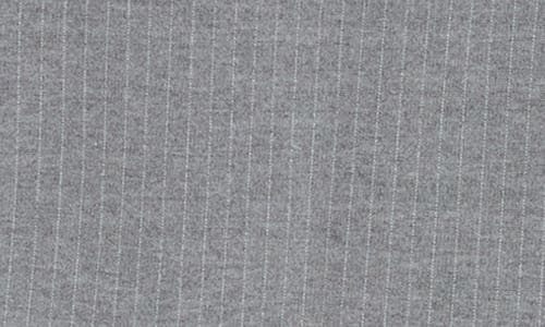 Atelier Luxe Pinstripe Slim Knit Pants In Light Grey