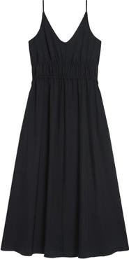 Theory Smocked Sleeveless Midi Dress