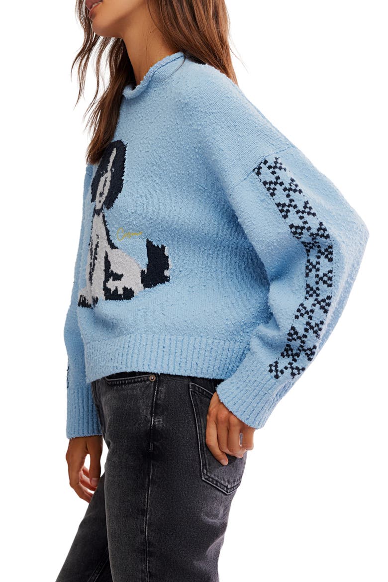 Story Book Cotton Blend Sweater, Alternate, color, CLEAR SKIES COMBO