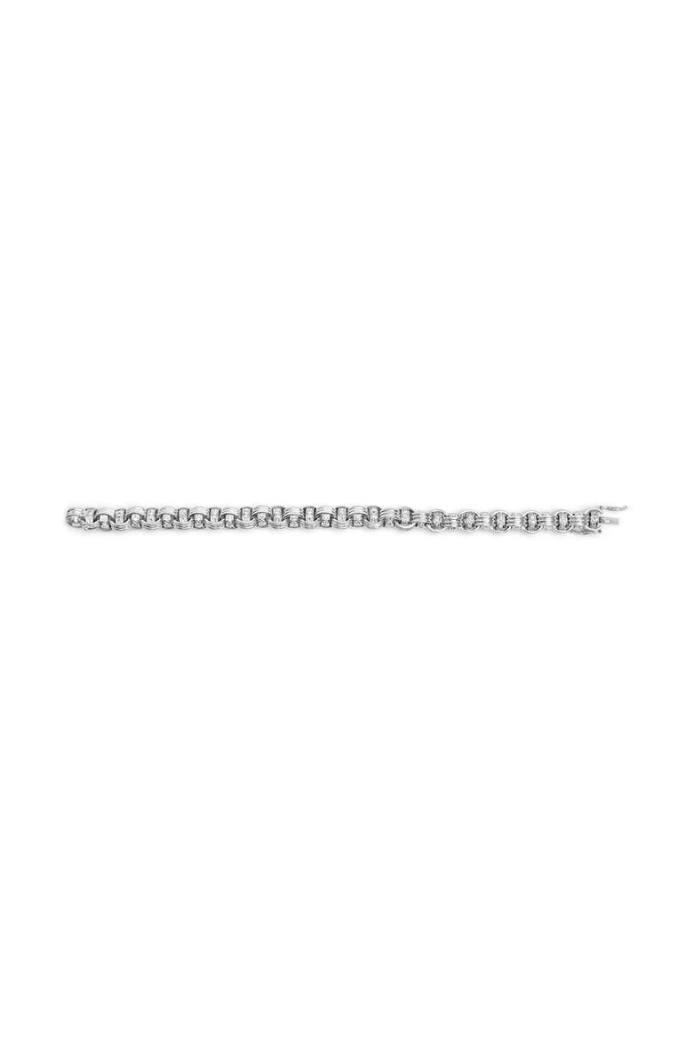 14K White Gold 1/2 Cttw Diamond Knotted Byzantine Link Bracelet, Alternate, color, White