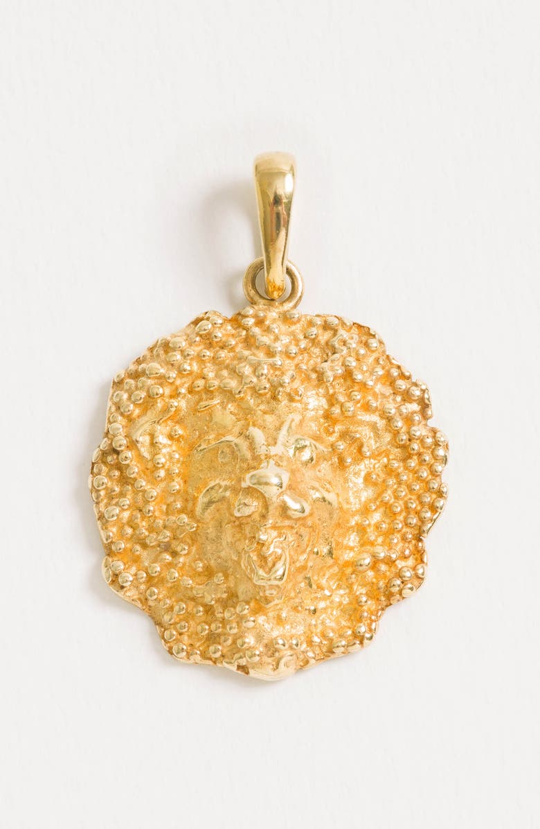 Freya Rose Lion Pendant, Alternate, color, Gold