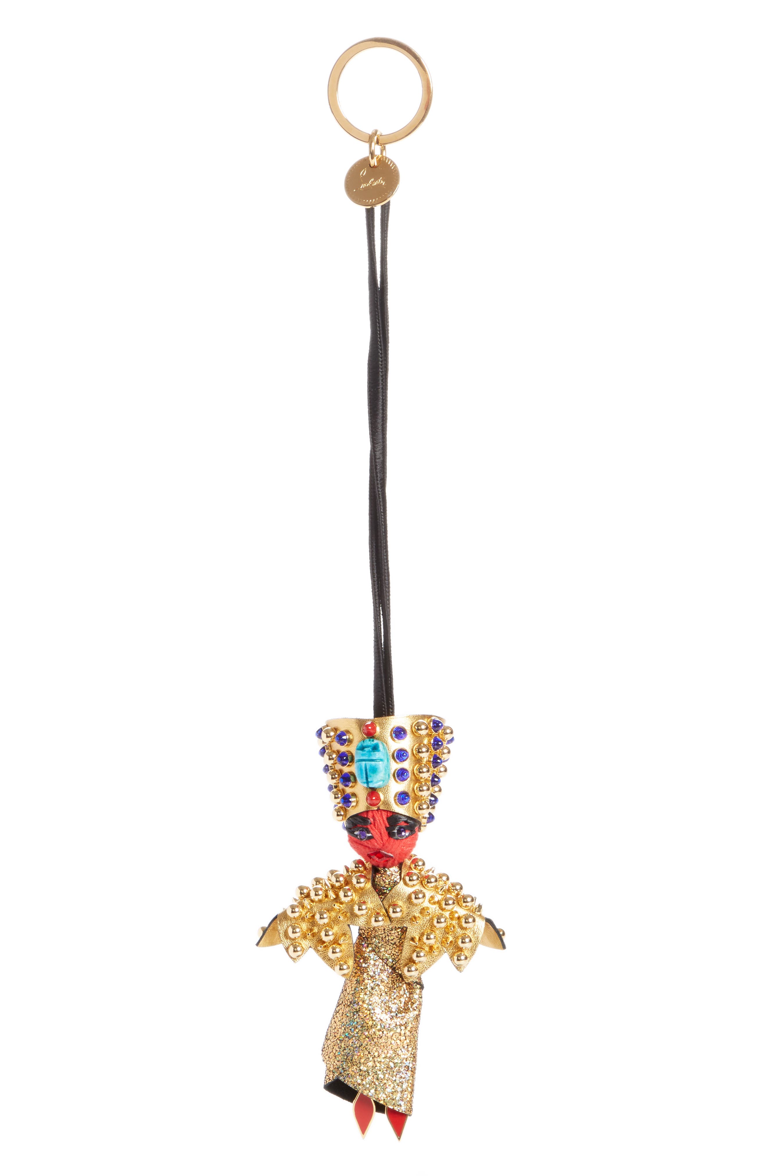 Nefertiti Doll Bag Charm, Main, color, GOLD/ GOLD