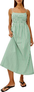 Rails Primrose Stripe Smocked Bodice A-Line Dress