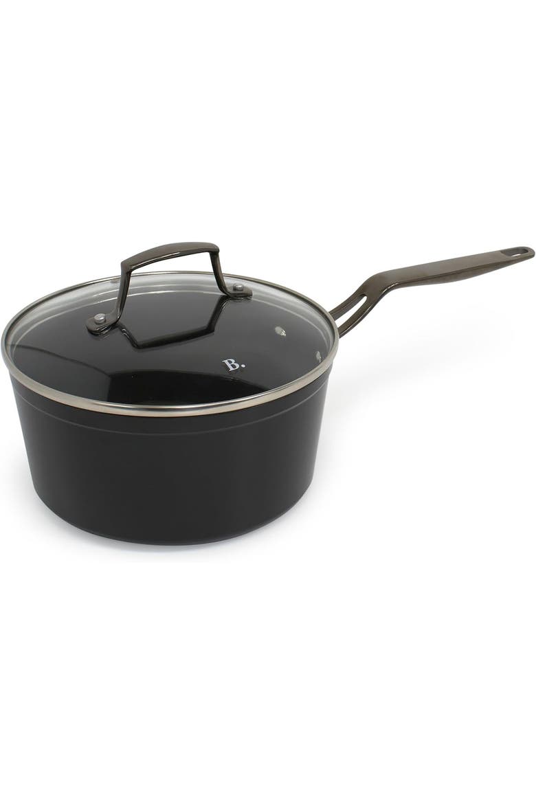 2.7QT Nonstick Sauce Pan with Lid, Main, color, Black