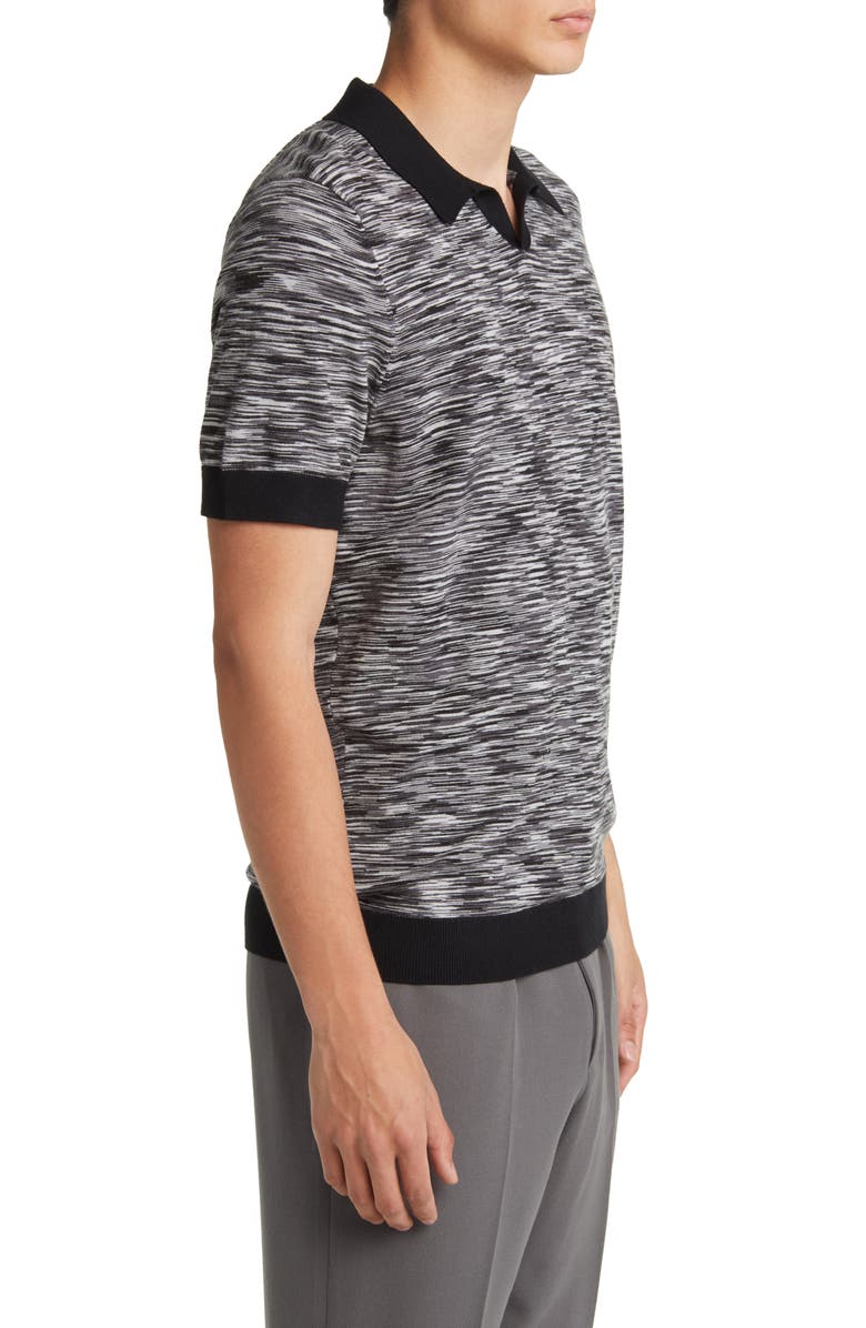 Open Edit Space Dye Johnny Collar Polo Sweater, Alternate, color,